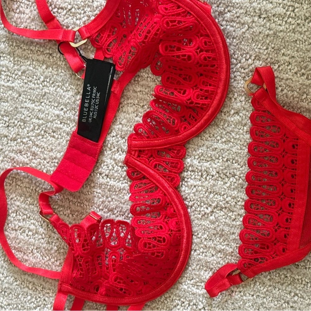 Bluebella Scarlet Lace Bra and thong
